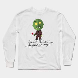 confusing green zombie with text. Long Sleeve T-Shirt